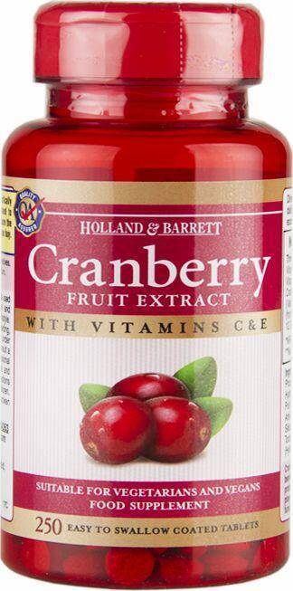 Holland &amp; Barret Cranberry fruit Extract ekstrakt z żurawiny 250 tabletek
