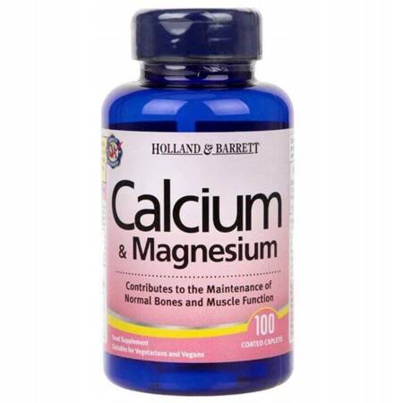 Holland &amp; Barrett Calcium &amp; Magnesium (Wapń i magnez) 100 tabletek
