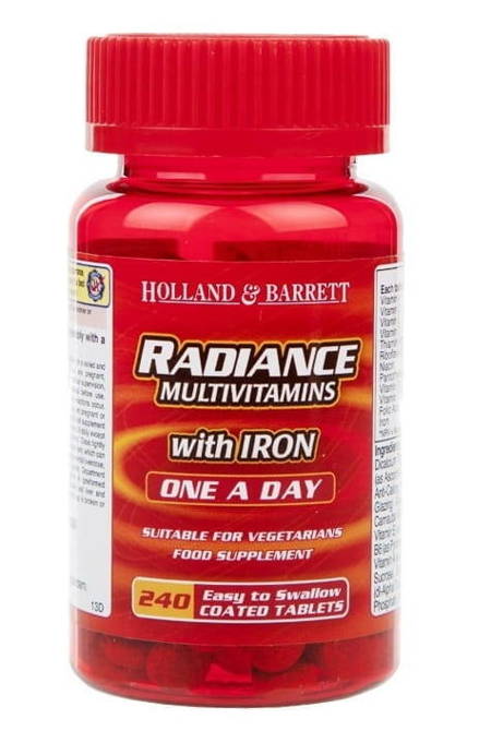 Holland &amp; Barrett Radiance Multiwitaminy i Żelazo 240 tabletek