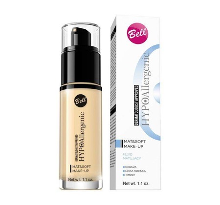 HypoAllergenic Mat&Soft Make-Up hypoalergiczny fluid matujący 03 Sunny Beige 30g