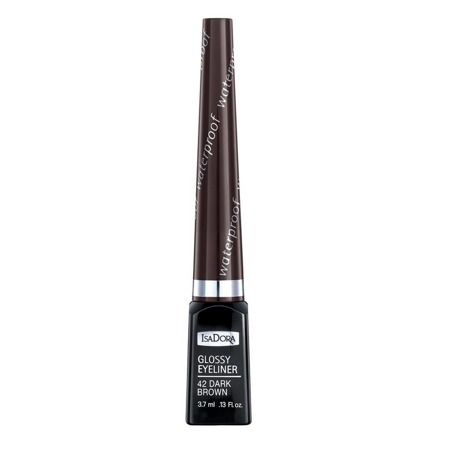 IsaDora Glossy Eyeliner Waterproof liner w pędzelku 42 Dark Brown 3,7ml