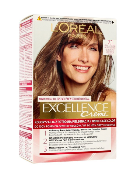L'OREAL Excellence Creme farba do włosów 7.1 Blond Popielaty