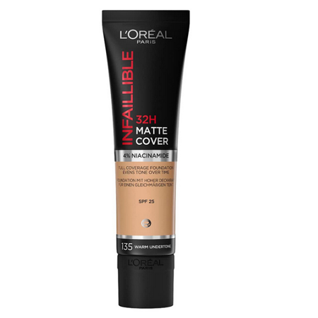 L'OREAL Infallible 32H Matte Cover Foundation SPF25 135 Warm Undertone 30ml