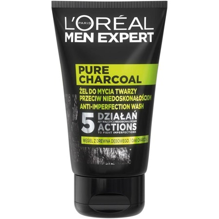 Men Expert Pure Charcoal żel do mycia twarzy przeciw niedoskonałościom 100ml