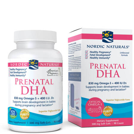 Nordic Naturals Prenatal DHA z witaminą D3 90 miękkich kapsułek bez smaku