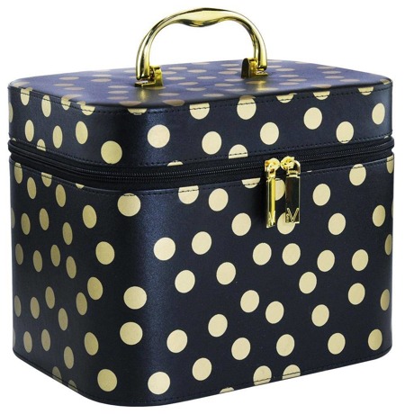 Perfect Dots kuferek prostokątny XL Czarny w Złote Kropki