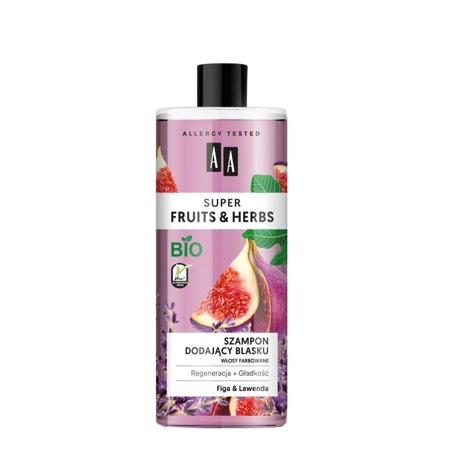 Super Fruits & Herbs szampon dodający blasku włosy farbowane Figa & Lawenda 500ml